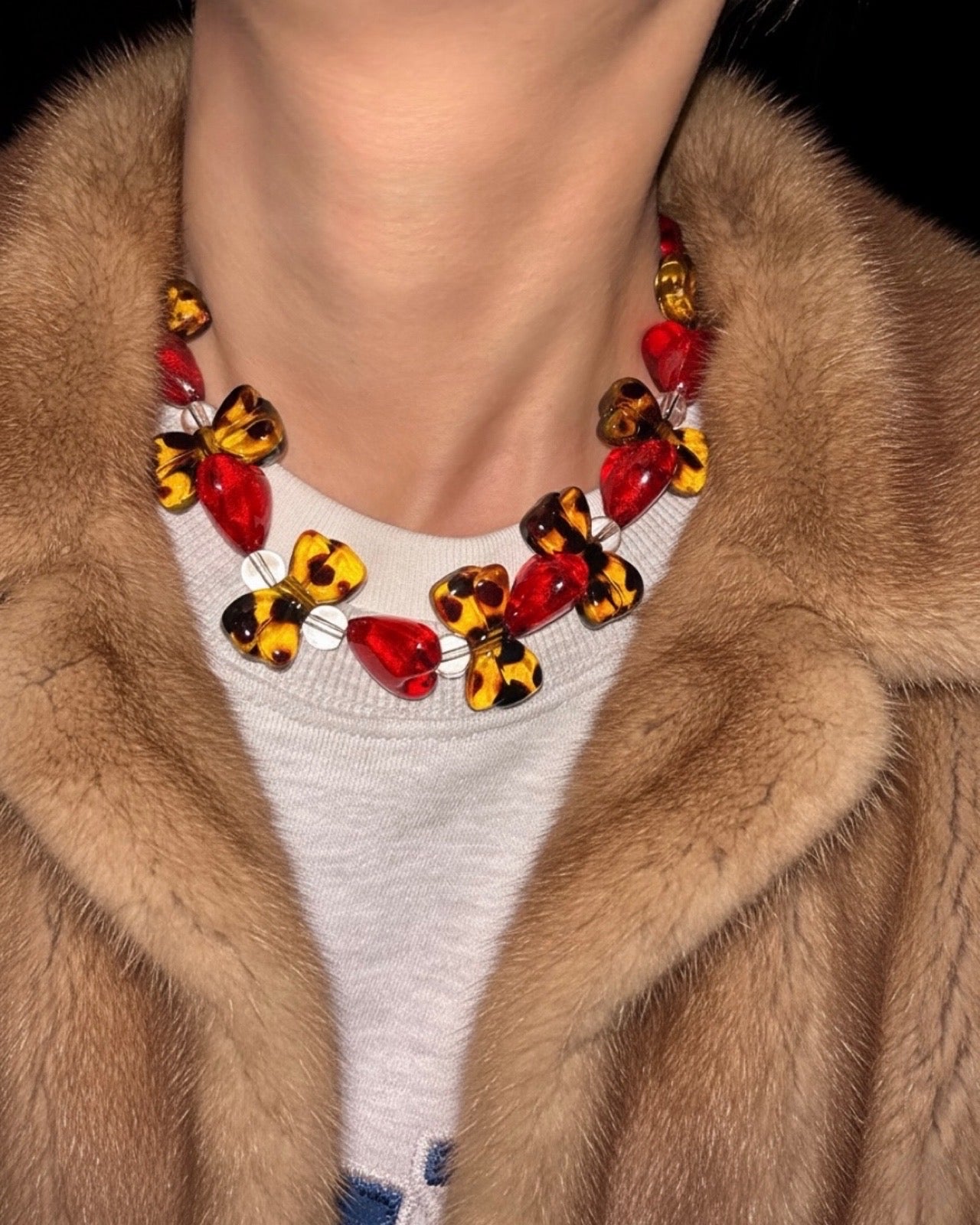 [HANDMADE] LEOPARD HEART NECKLACE