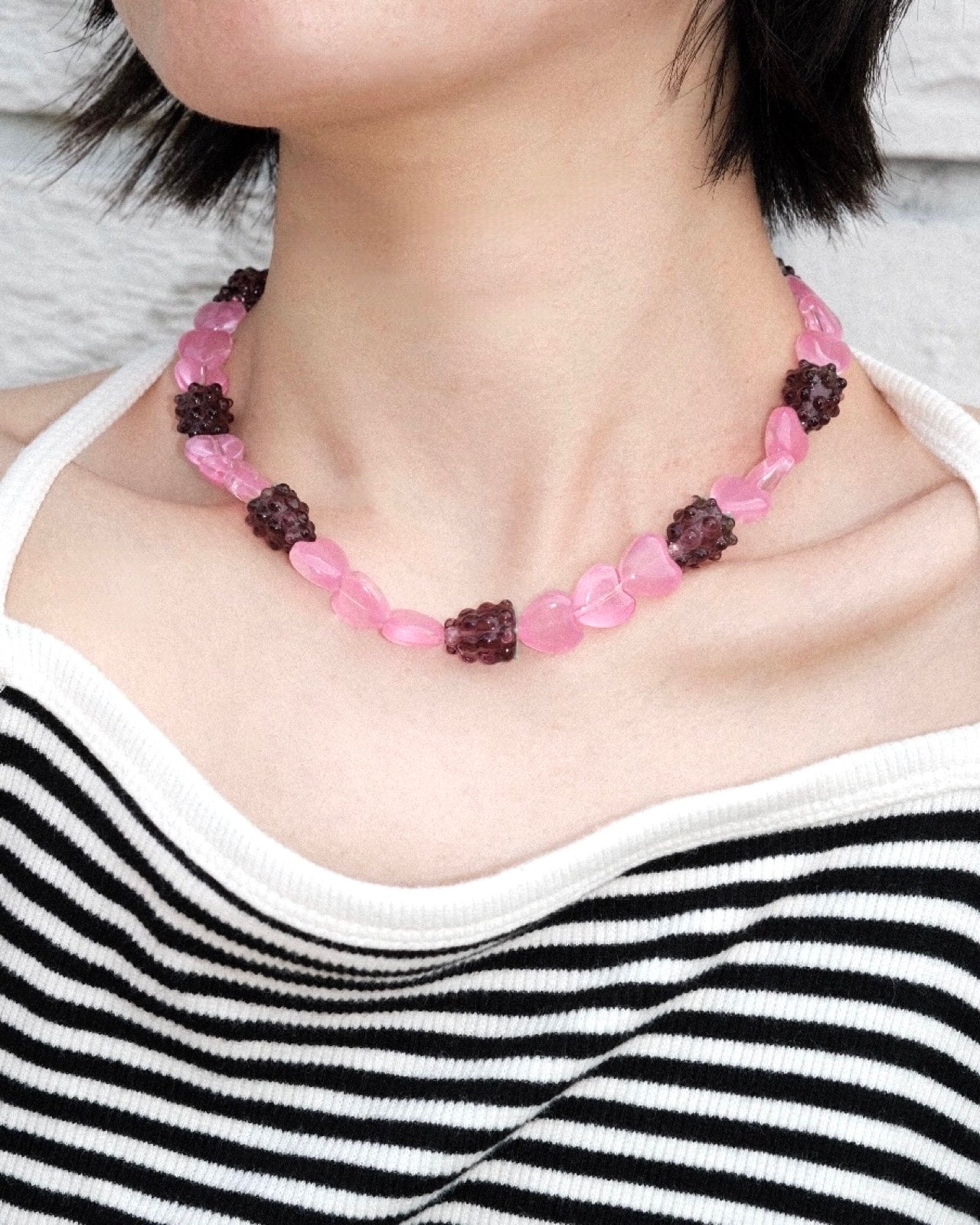 [HANDMADE] HEARTFUL GRAPES NECKLACE