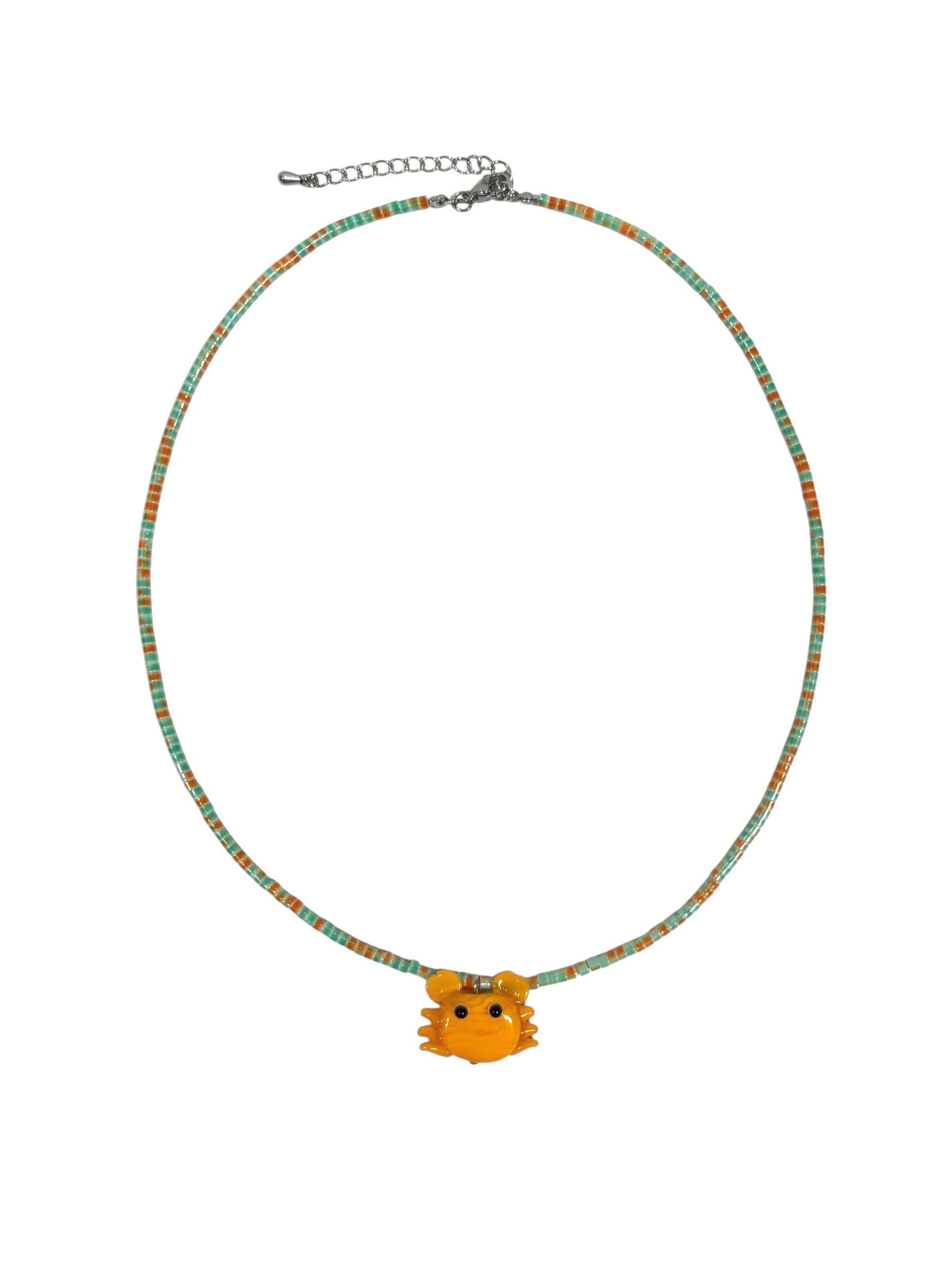 [HANDMADE] ORANCE CRAB NECKLACE