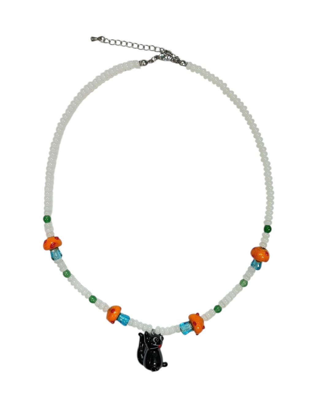 [HANDMADE] CAT LOVES MUSHROOM NECKLACE