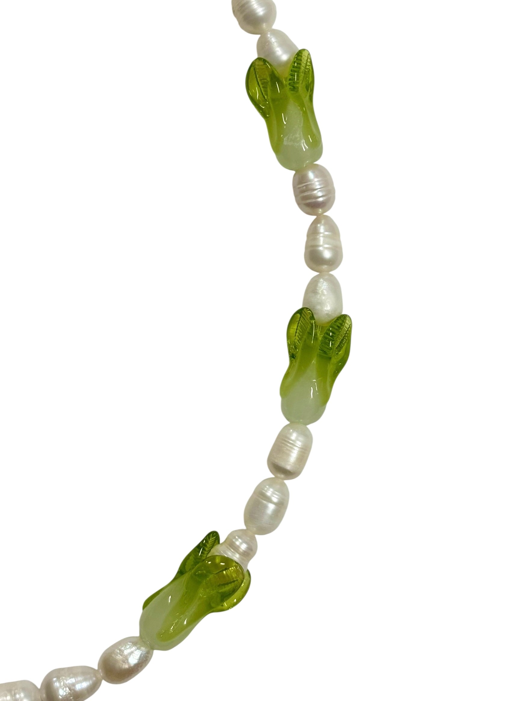 [HANDMADE] GREEN PAK CHOY NECKLACE
