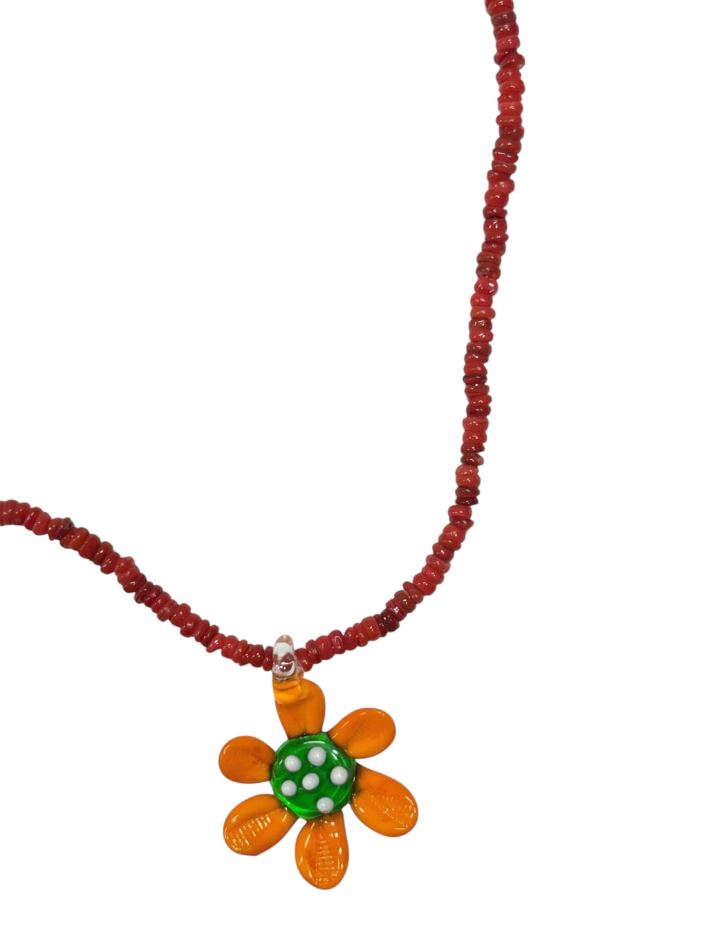 [HANDMADE] TANGERINE FLOWER NECKLACE