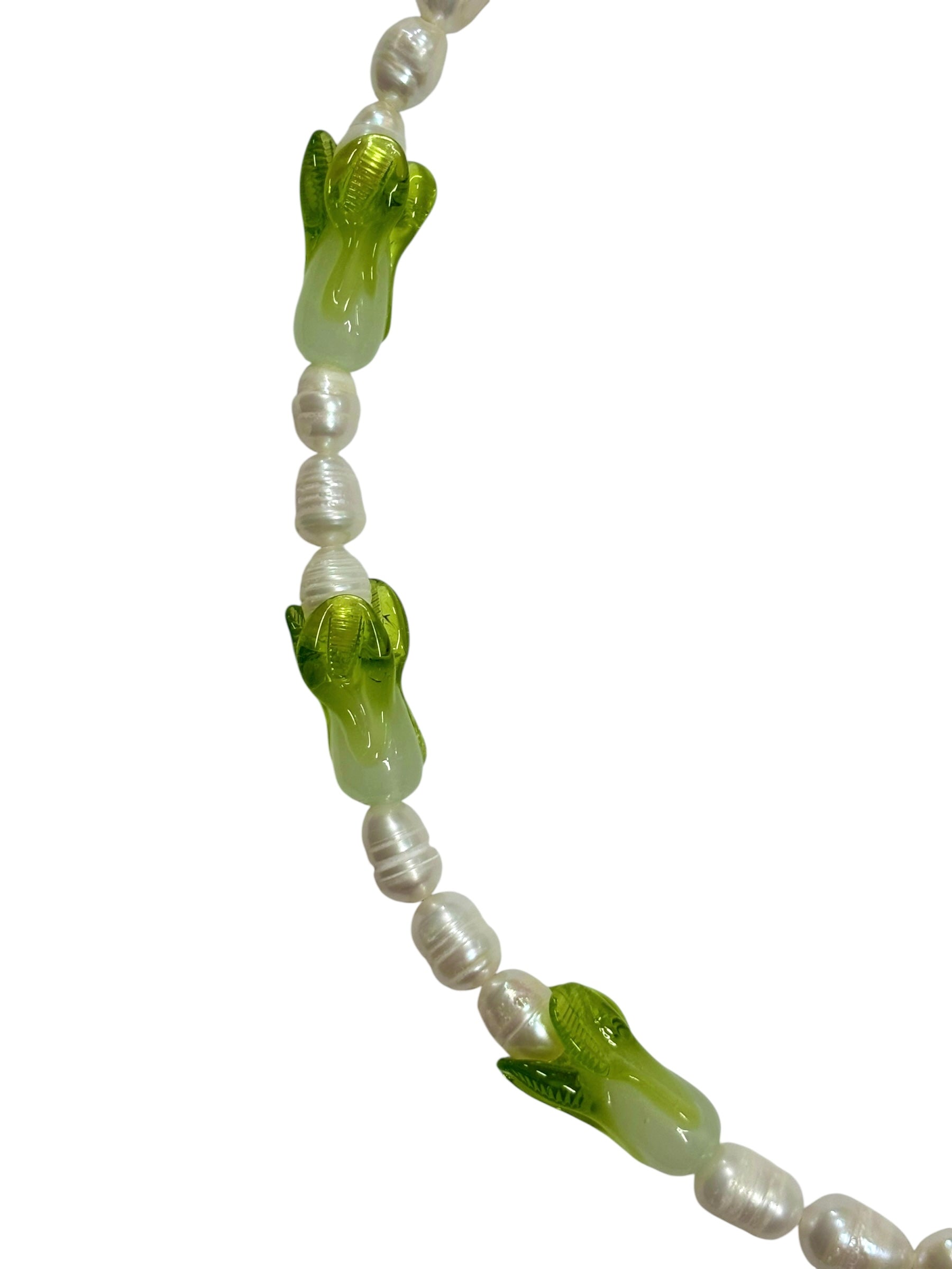 [HANDMADE] GREEN PAK CHOY NECKLACE