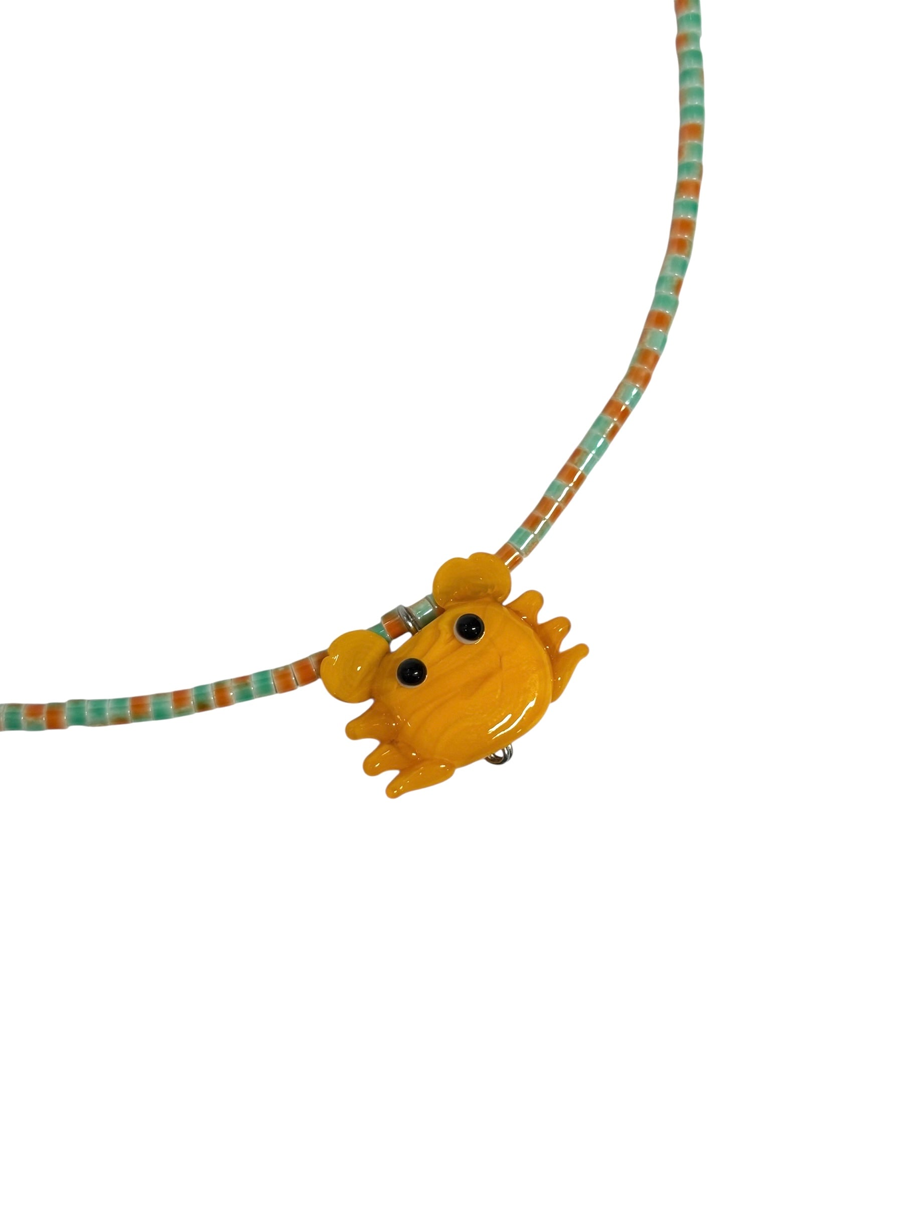 [HANDMADE] ORANCE CRAB NECKLACE